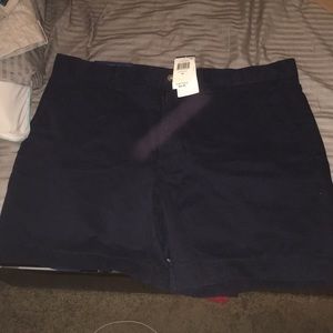 35” waist, 6” inseam, navy men’s polo shorts